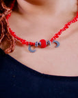 Collier "Red moon"